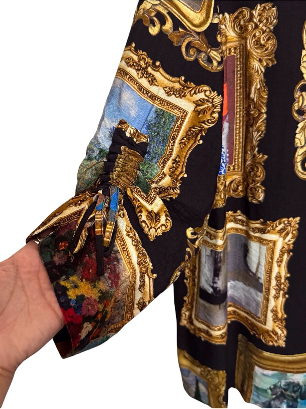 John Mark Size 1X Museum Artwork Button Up Top Art Floral Framed Artists - Picture 3 of 8